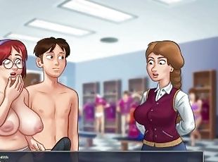 Summertime saga #1 - Big boobs in school locker room - Gameplay com...