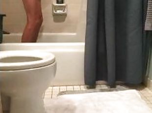 my gf caught me showering and masturbating