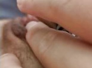 klitta, hårig, masturbation, orgasm, fitta-pussy, amatör, brudar, pov, sprut, ensam