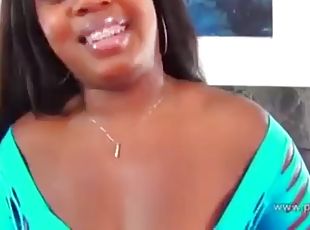 Busty Ebony Super Blowjob with licking ass