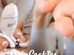 He Covered My Toes In Sticky Cum! (Footjob, Sock Hand Job, Sockjobs...