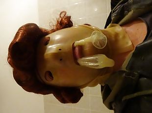  masked red wig perv latex bessy condom und rubber boot lick  anal ...