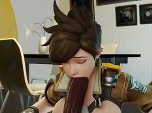 Sexy tracer with big boobs blowjob BBC . Overwatch