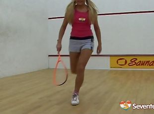 After playing tennis this sexy teen anal toys perfectly in this sol...