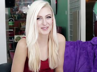 Incredibly beautiful blonde fucked until he cums inside her