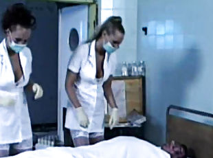 Two nurses and a patient get it on