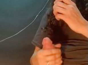 huge rope of cum with hang time in slow mo! who want to catch it ? ...