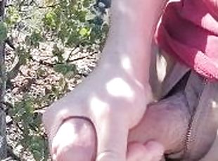 Quick Hiking Cumshot on Very Public Trail.  Almost Caught!  So Naug...