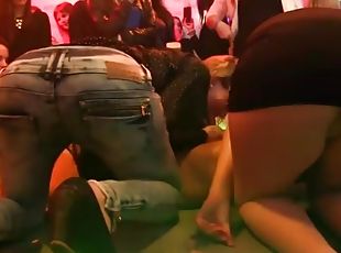 Hard body male strippers turn on sexy club girls