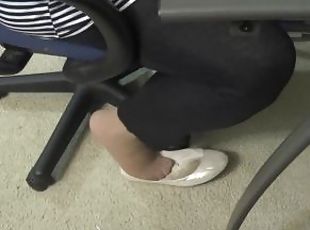 Nani office shoeplay  busty secretary wife with itchy sweaty nylon feet!