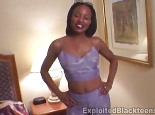 Sexy ebony teen gets facial in pov video