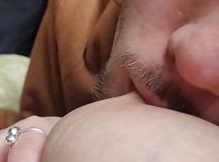 Sucking and licking nipples while i masturbate her - asian bf - ASM...