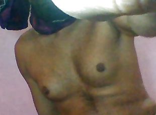 Indian Desi Horny Boy Playing With His Boobs And Fingering His Tigh...