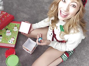 Christmas masturbation session for hot babe Ivy Wolfe