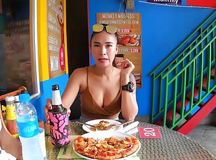 asia, buatan-rumah, thailand, pizza