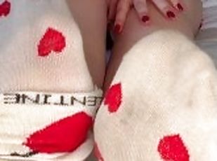 Sexy PAWG removes smelly socks for Valentines Day - special Valenti...