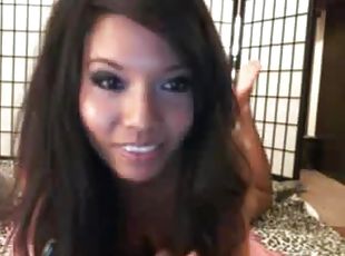 Thai girl on webcam in rose bikini masturbates