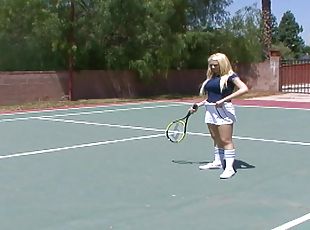 Hardcore fucking on the tennis court with busty Kagney Linn Karter
