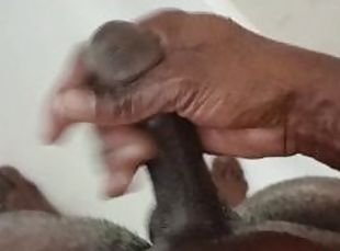 imbaiere, masturbare-masturbation, negru, masturbare, dus, prinsa, coaie, pula