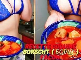 Chaudasse montre une recette d'un borsh, se fait plaisir avec vibro...