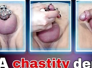 Rigid Chastity Prince Albert PA Piercing Permanent Device Cage Femd...