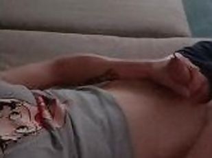 masturbation, amateur, ejaculation-sur-le-corps, énorme-bite, gay, ejaculation, fétiche, solo, fumer, bite