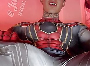 Jakipz Strokes His Massive Cock In Super Hero Costumes Before Shoot...