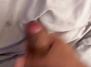 Dirty talk edging with moaning and an orgasm while staying hard