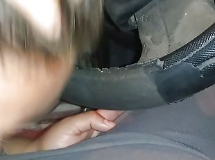 sucking in the car