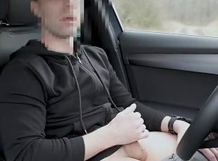 My masturbation in the car on public ( unexpected cumshot on the bo...