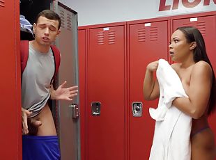 Excellent nude porn down at the lockers for a sensual teen