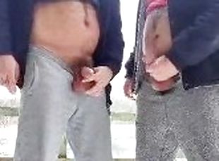 papá, masturbación, al-aire-libre, público, amateur, gay, paja, regordeta-chubby, fetichista, pillada