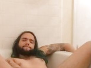 Trans Man Edges His Holes in the Bathtub