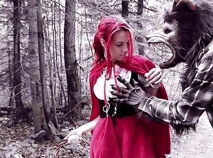 Wild outdoors fucking with red riding hood babe Brind Love