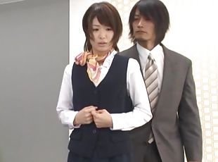 Naughty secretary Nanami Kawakami drops her panties for sex