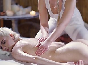 Lesbian pleasures on the massage table - Lovita Fate and Mia Casanova