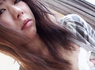Being creampied does not stop the brunette from masturbating in the...