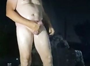 baignade, masturbation, en-plein-air, public, amateur, gay, ejaculation, blonde, douche, solo