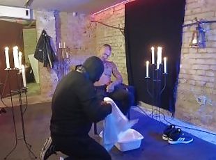 My foot washing is over. What do you think my slave will do to me? ...