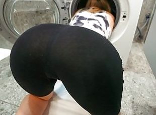 step son fucked his bad step mom while she stuck inside of washing ...