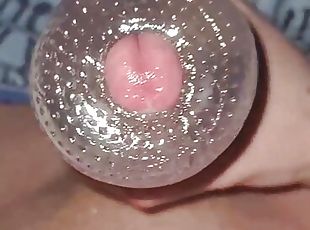 Ginger cock cums in fleshlight