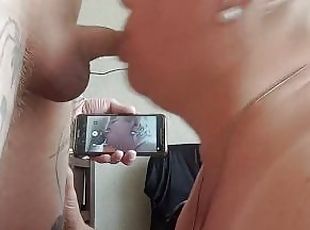 mother-in-law sucks my dick and then I fuck her pussy doggy style a...