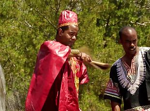 Shamans get a proper greeting from a couple of curvy ebonies