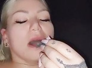 amatør, babes, cumshot, milf, svelging, ludder, cum, blond, bukkake, fetisj