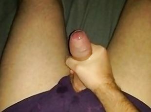 Delicious tight foreskin, multiple orgasms, guy licks fingers