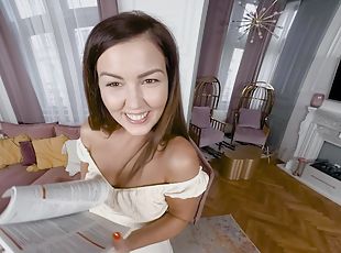 fitta-pussy, avsugning, cumshot, tonåring, pov, soffa, ritt, ensam, rakad, cowgirl