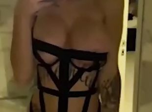 Lover fucks me hard in front of her cuckold husband in hotel