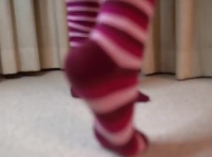 ChloeSocks - Teen student girl in pink socks stinky foot domination...