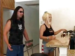 Busty Summer Haze gets her snatch licked and banged in the kitchen