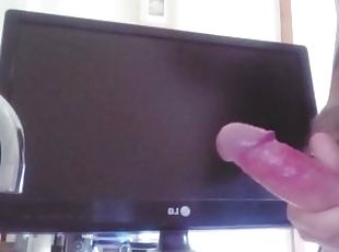 orgasm, amatör, cumshot, gigantisk-kuk, sprut, ensam, tatuering, kuk